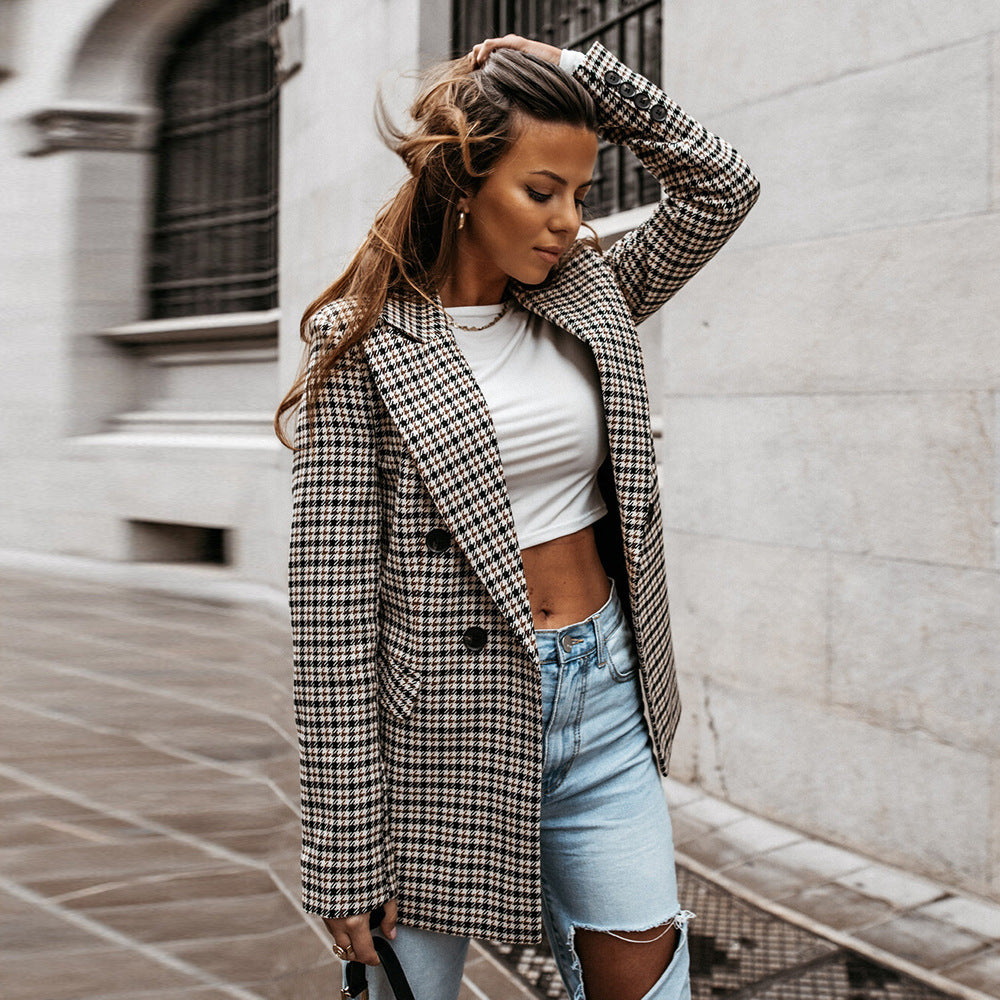 Norvielle Damen Blazer Langärmlig Knopfverschluss - Norvielle