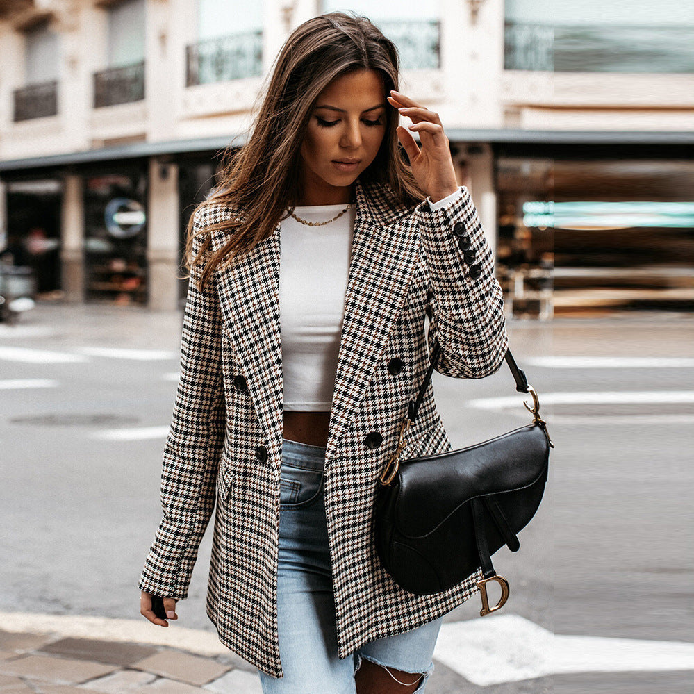 Norvielle Damen Blazer Langärmlig Knopfverschluss