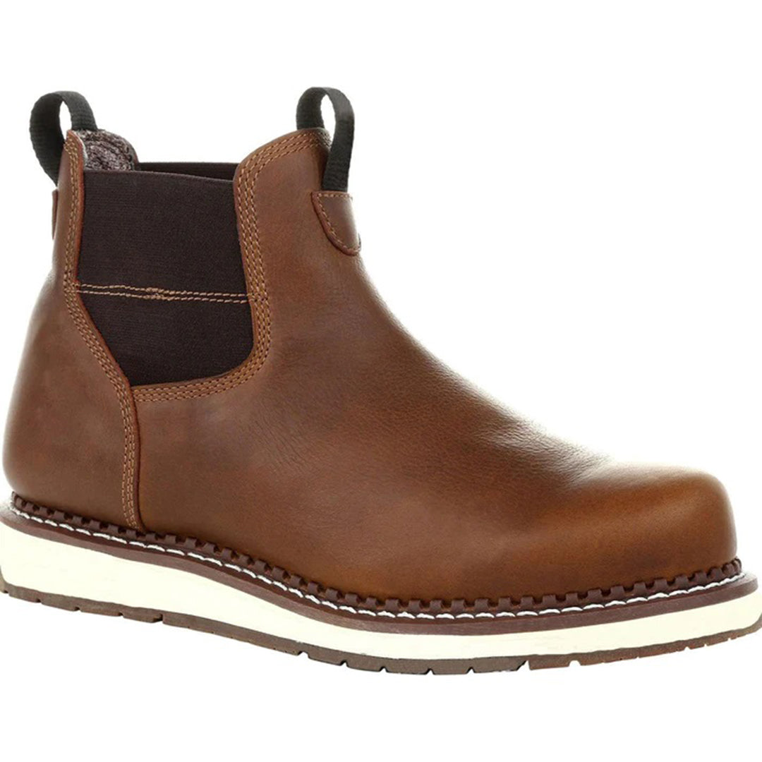 Herren Chelsea-Stiefel Keilabsatz Leder Schwarz - Norvielle