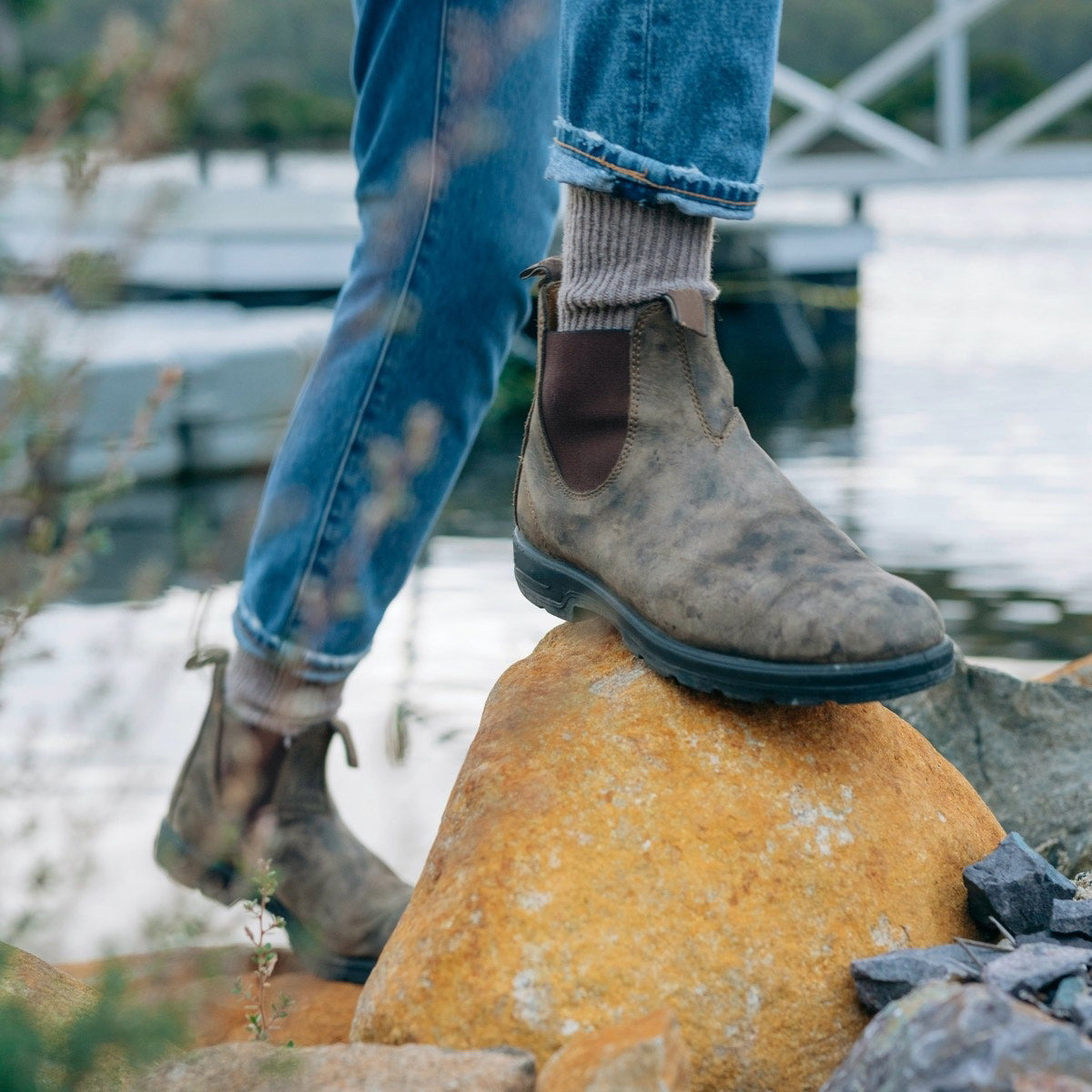 Herren Chelsea-Stiefel Rutschfestes Leder Schwarz - Norvielle