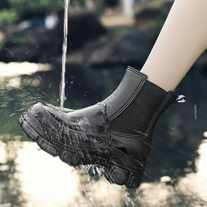 Norvielle Damen Chelsea Boots Kurz Langlebig Wasserabweisend