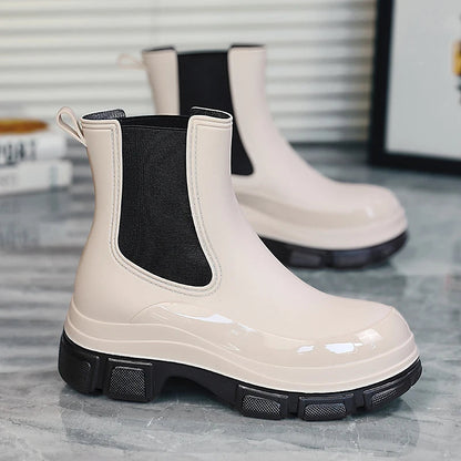 Norvielle Damen Chelsea Boots Kurz Langlebig Wasserabweisend