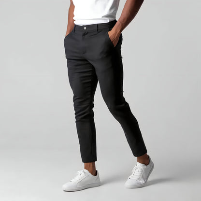 Chino Hosen | Elastische Taille | Stretchy | Skinny Chinos | Herren Chinos-Schwarz-XS-Chaps Herrenmode
