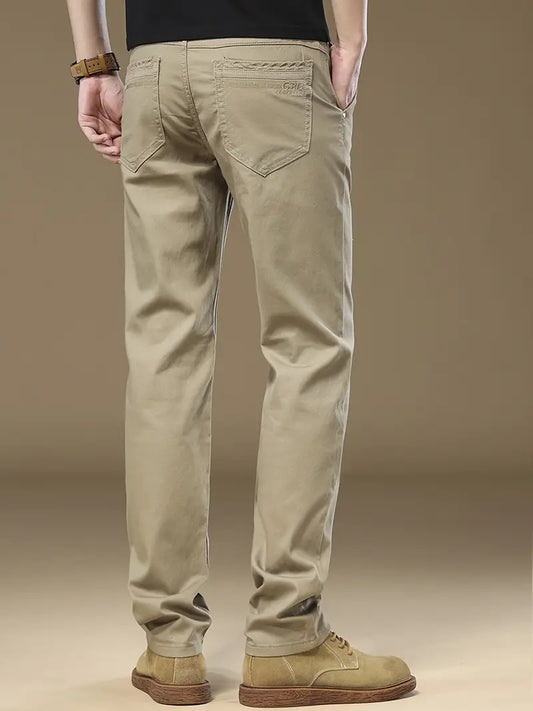 Herren Chino-Hosen Dehnbar Normaler Schnitt Gerades Bein - Norvielle