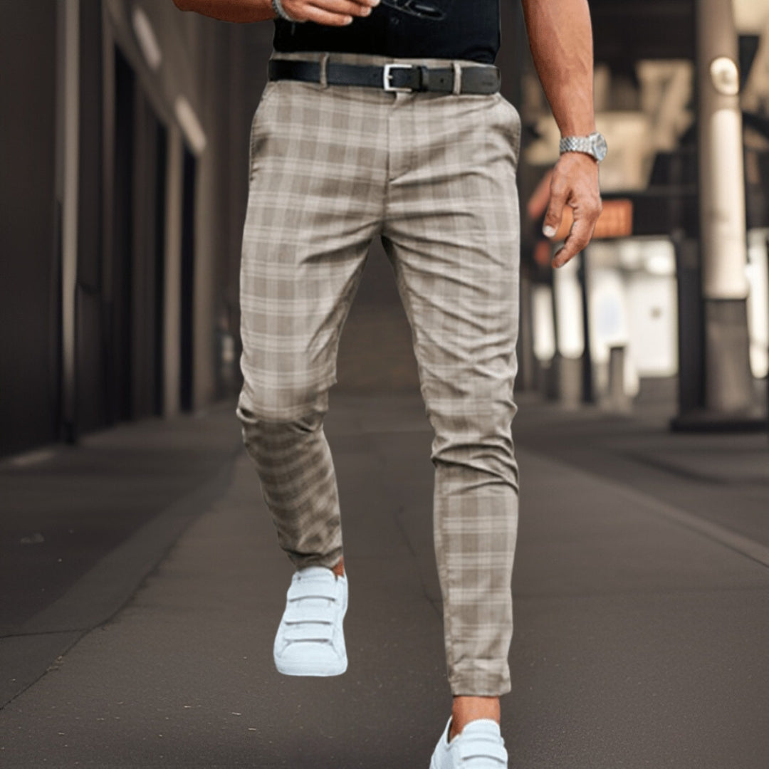 Herren Chinos Stretch kariert - Norvielle