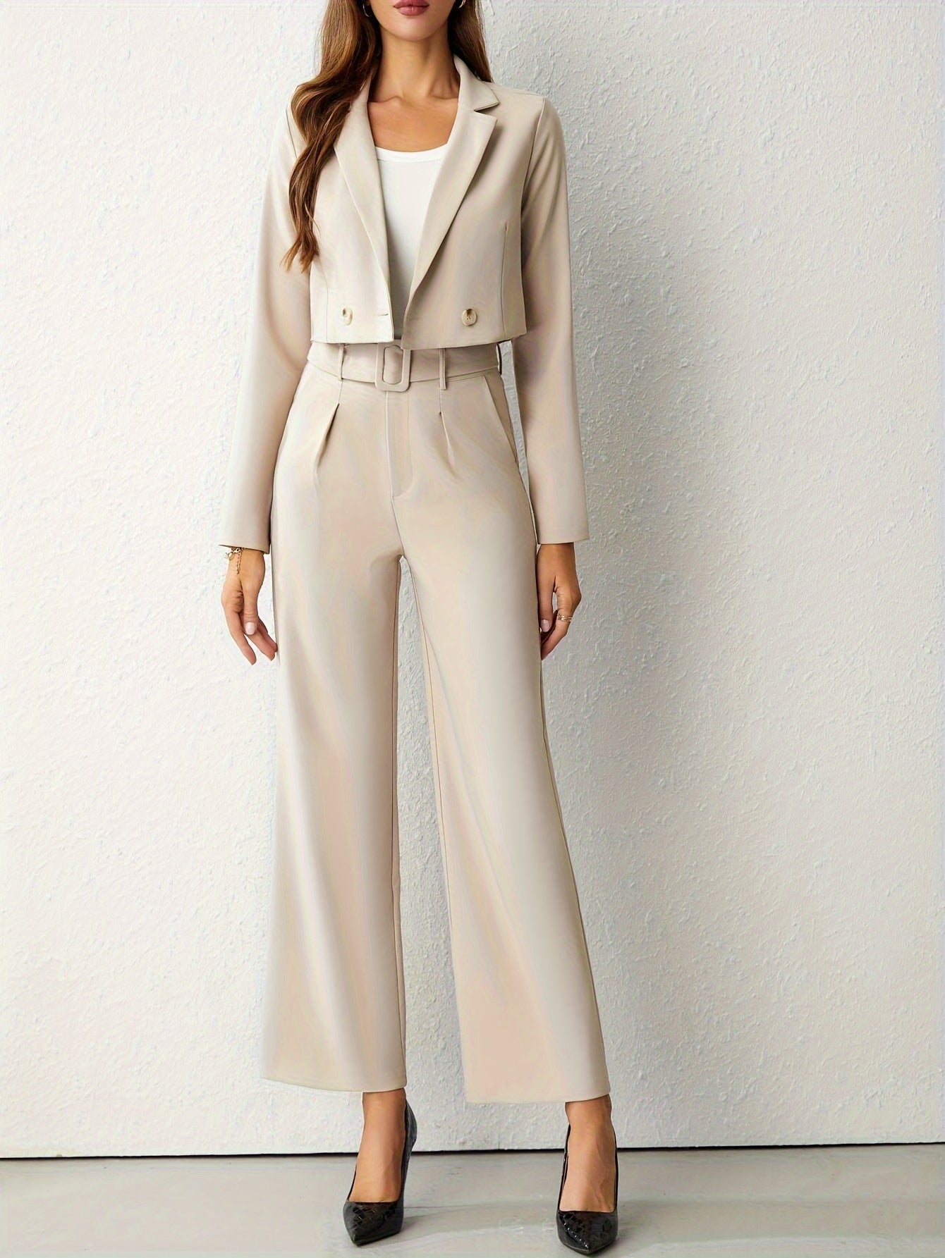 Damen Zweiteiler Blazer und weite Hose