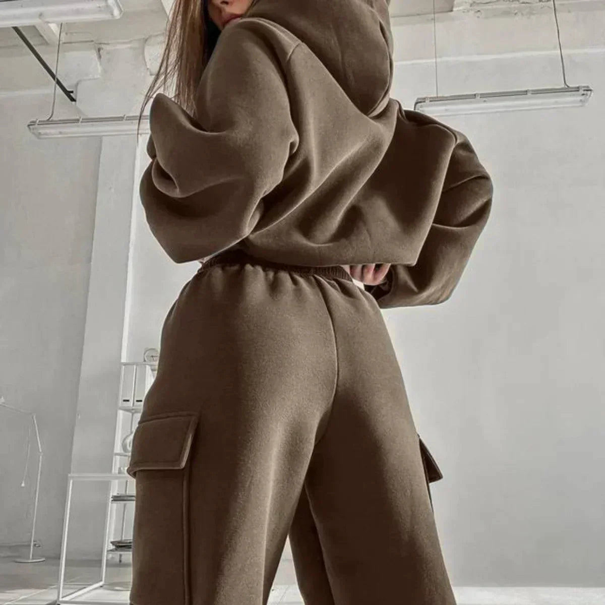 Damen Hoodie Jogginghose Set Locker Passform