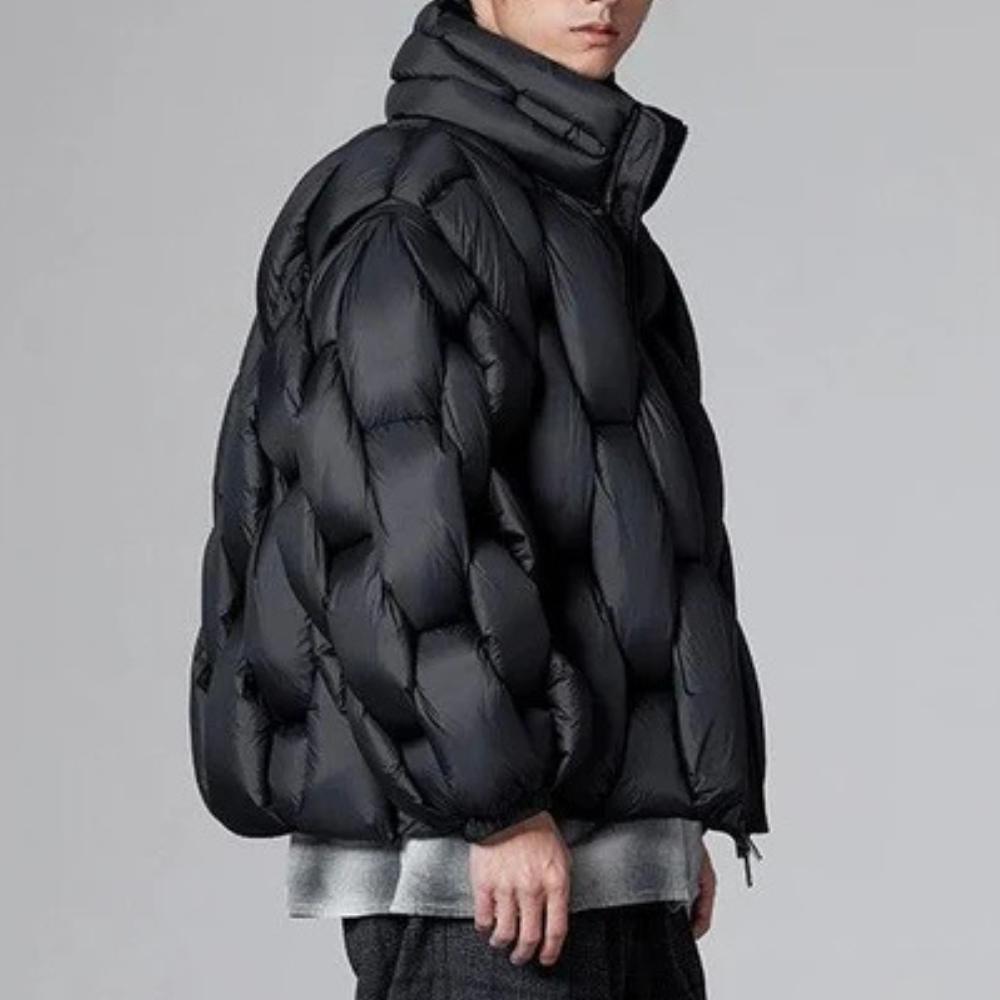 Herren Winterjacke Stehkragen Gepolstert