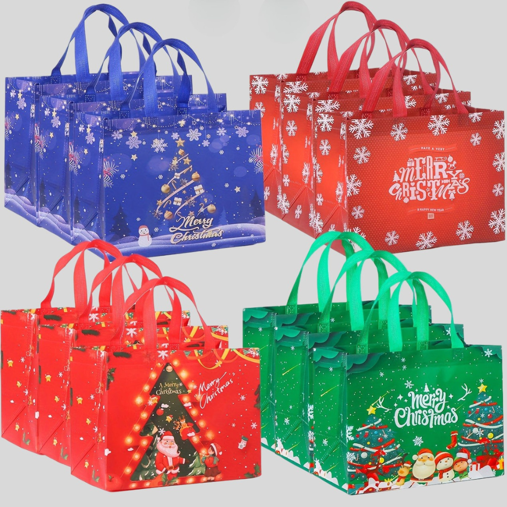 Wiederverwendbare Weihnachtstaschen Groß Geschenkbeutel