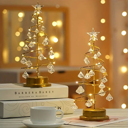 Weihnachtsbaum Nachtlicht Kristall Design Batteriebetrieben - Norvielle
