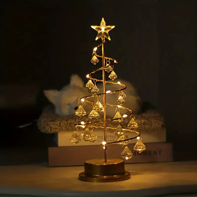 Weihnachtsbaum Nachtlicht Kristall Design Batteriebetrieben