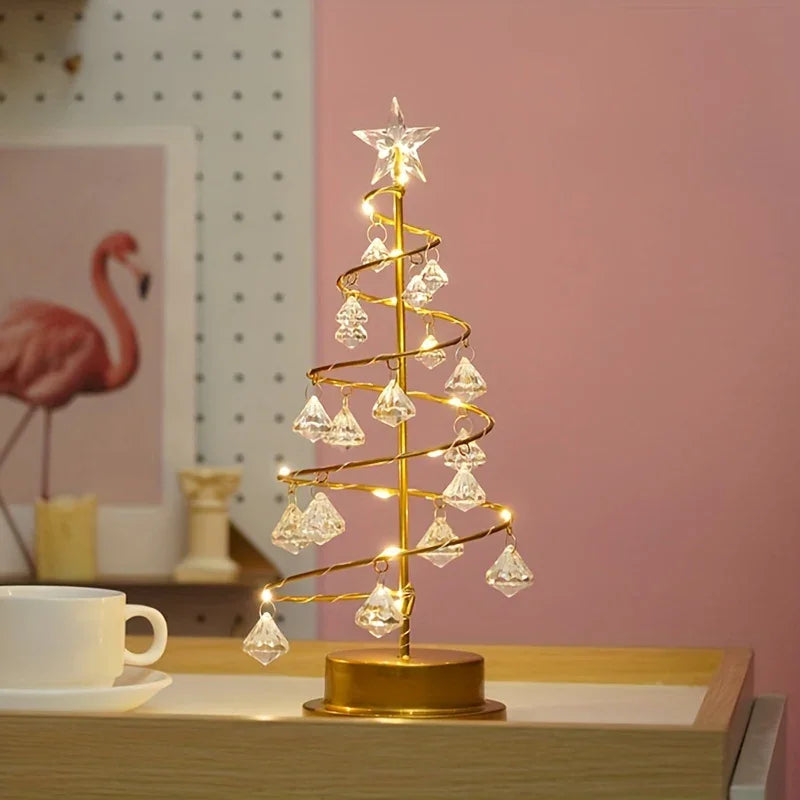 Weihnachtsbaum Nachtlicht Kristall Design Batteriebetrieben