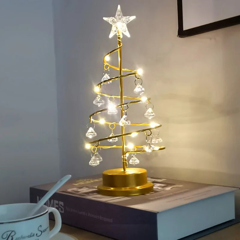 Weihnachtsbaum Nachtlicht Kristall Design Batteriebetrieben