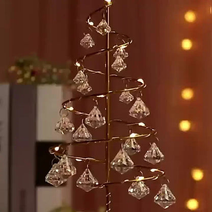 Weihnachtsbaum Nachtlicht Kristall Design Batteriebetrieben