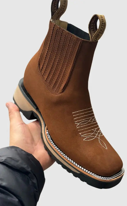Clara Unisex Cowboy-Stiefel Leder Braun - Norvielle