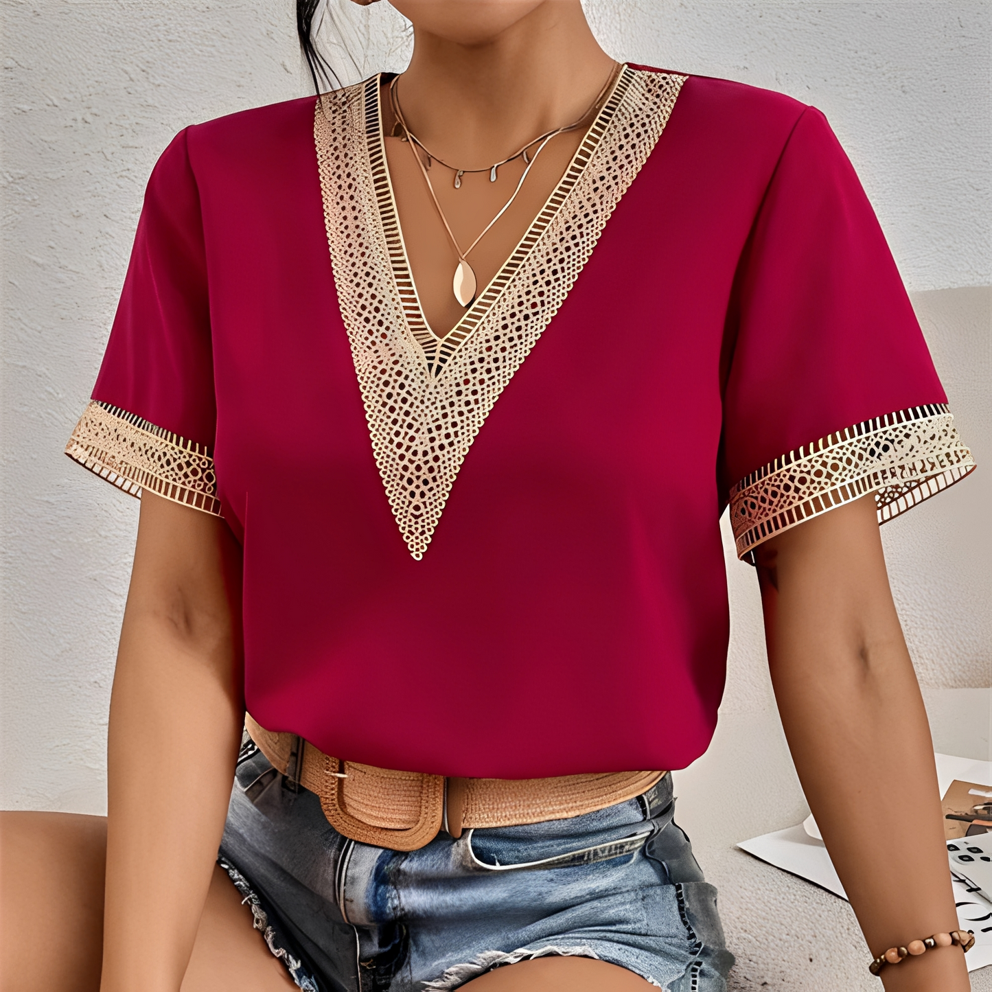 Damen Sommertop Modisch Leicht