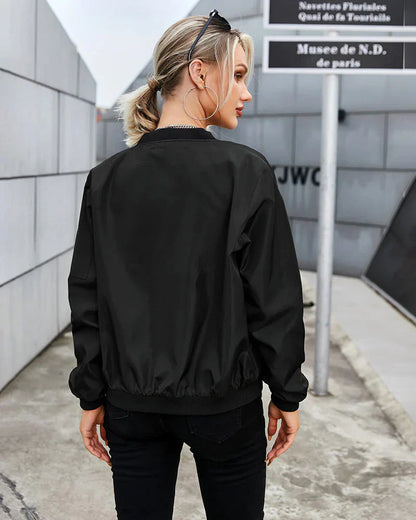 Herren Bomberjacke Reißverschluss Leder