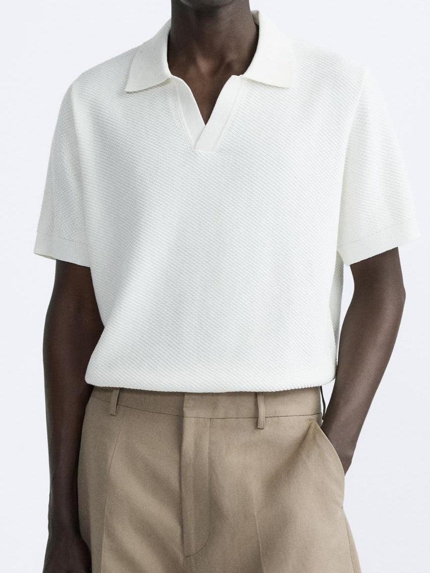 Weißes Herren Poloshirt aus Baumwolle