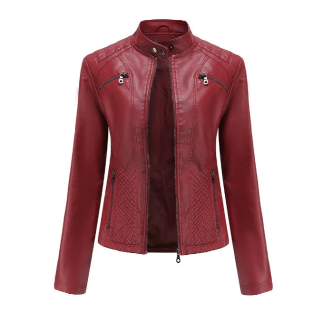 Damen Lederjacke Klassisch Zeitloser Schnitt