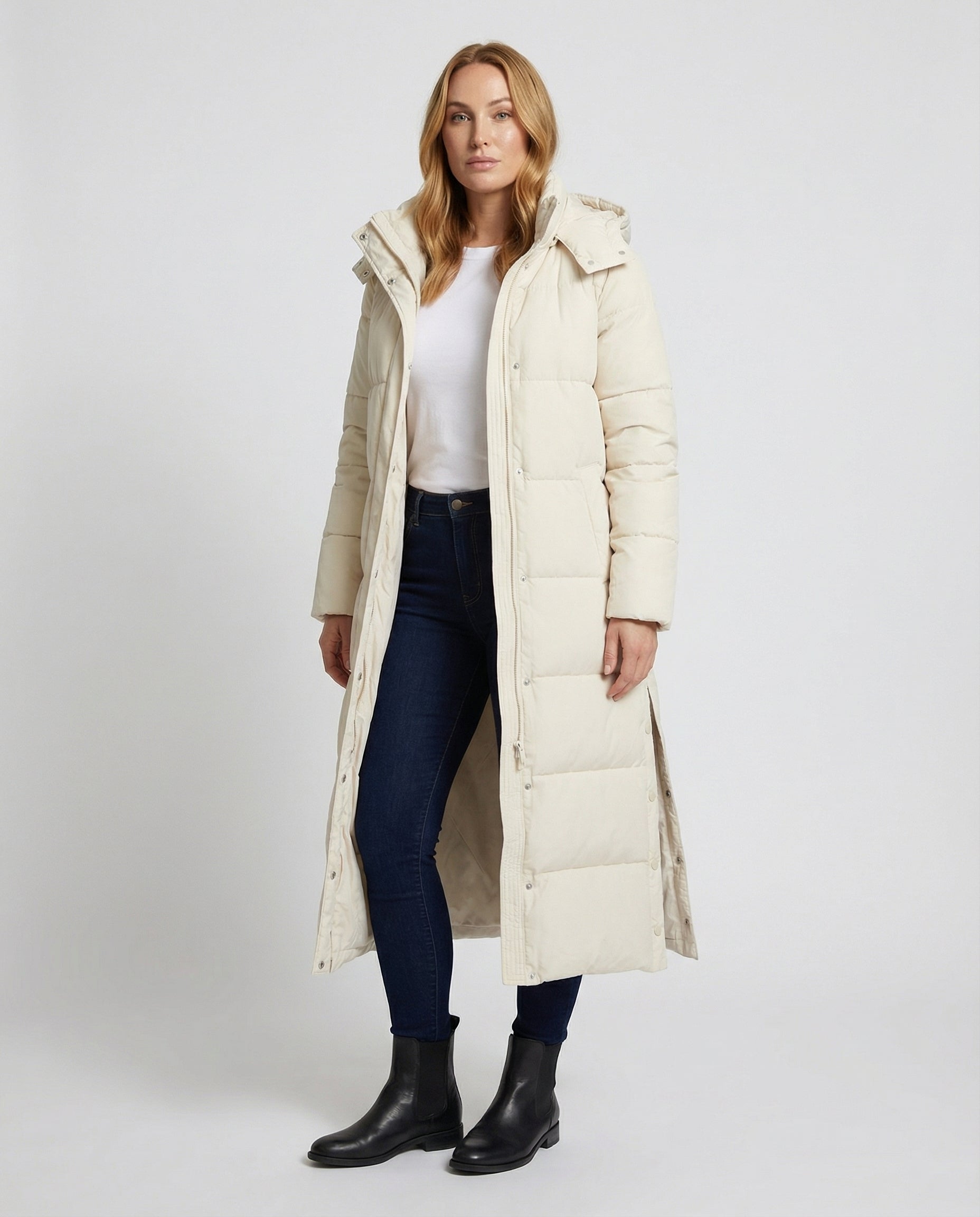 Damen Winterjacke Winddicht Elegant Schwarz - Norvielle