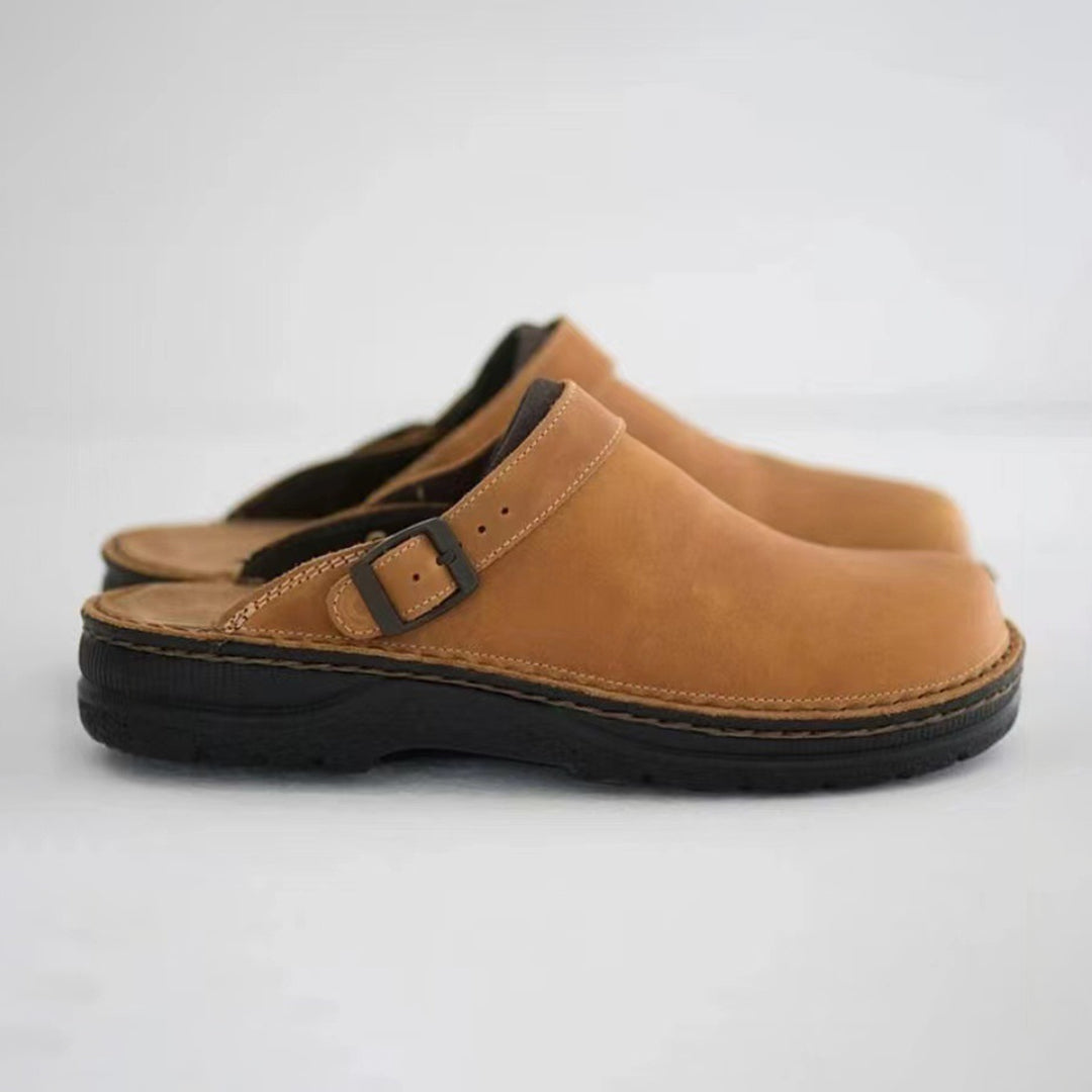 Herren Lederclogs Retro Slip-On Schuhe - Norvielle