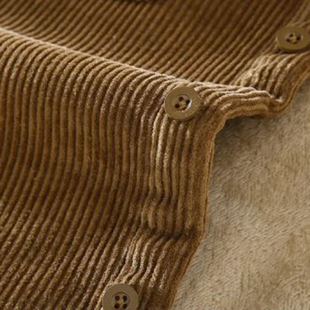 Herren Cord Overshirt Fleece Warm Beige
