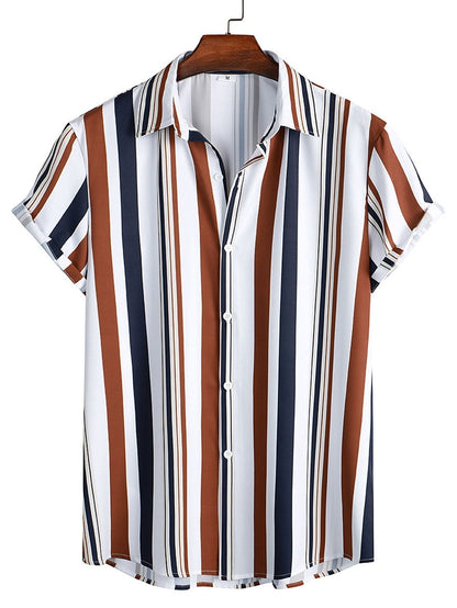 Co-Ord Set - Gestreiftes Kurzarmhemd und Shorts für Herren im Set für den Sommer-Chaps Herrenmode