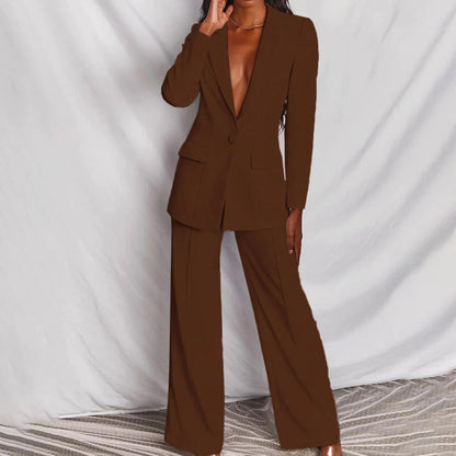 Damen Blazer-Hose-Set Elegantes Business-Anzug