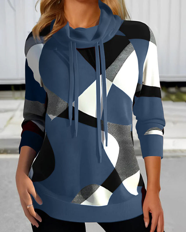 Norvielle Damen Sweatshirt Geometrisches Muster