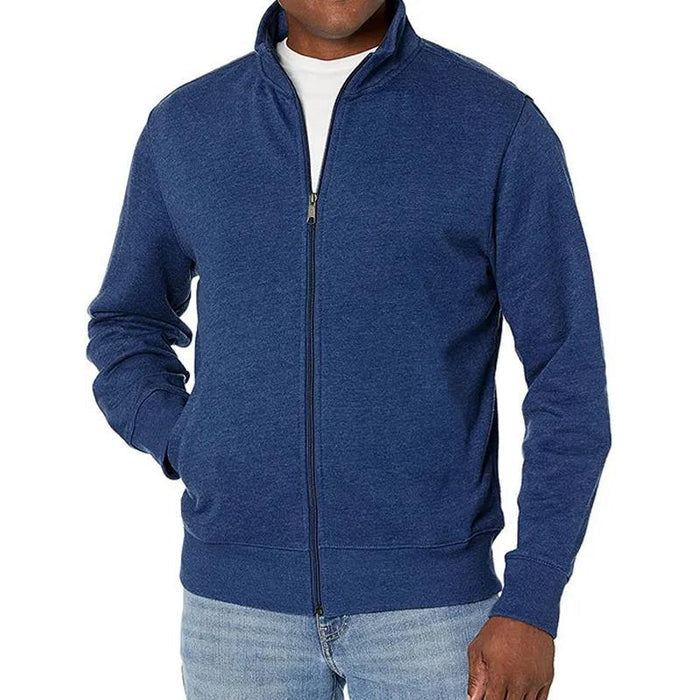 Herren Trackjacke Reißverschluss Slim Fit Stehkragen