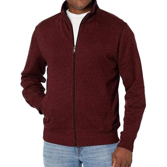 Herren Trackjacke Reißverschluss Slim Fit Stehkragen