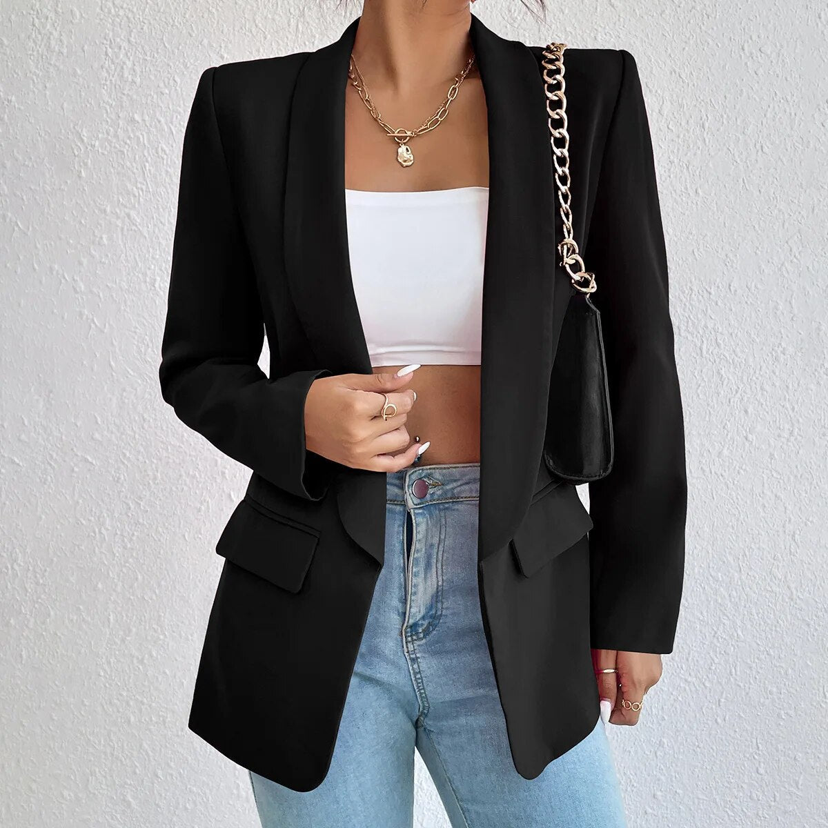 Norvielle Damen Blazer Taillierte Passform - Norvielle