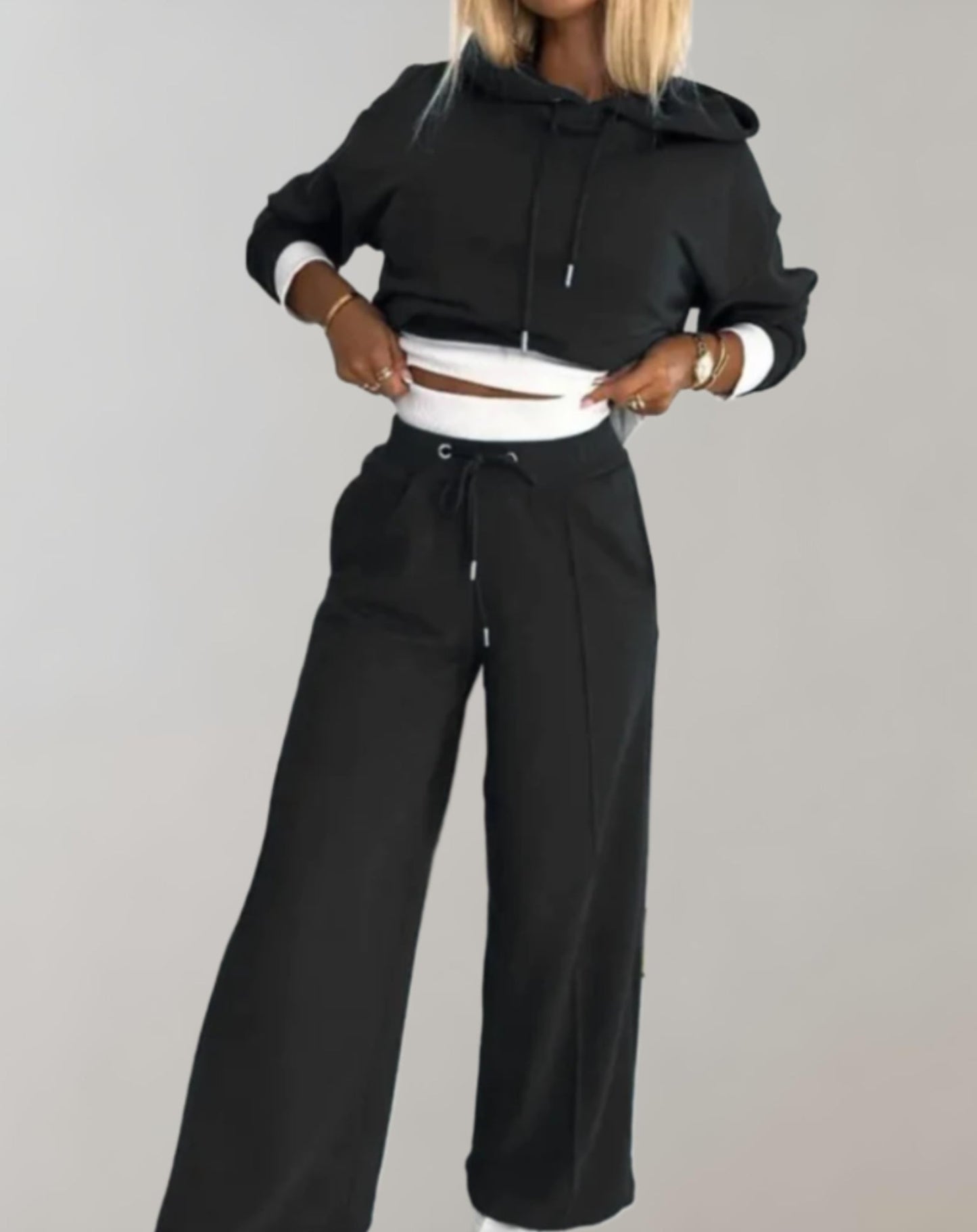 Damen Jogginganzug Hose Kapuzenpullover Set - Norvielle