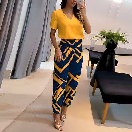 Norvielle Damen Set Bluse Hose Bauchbedeckung - Norvielle