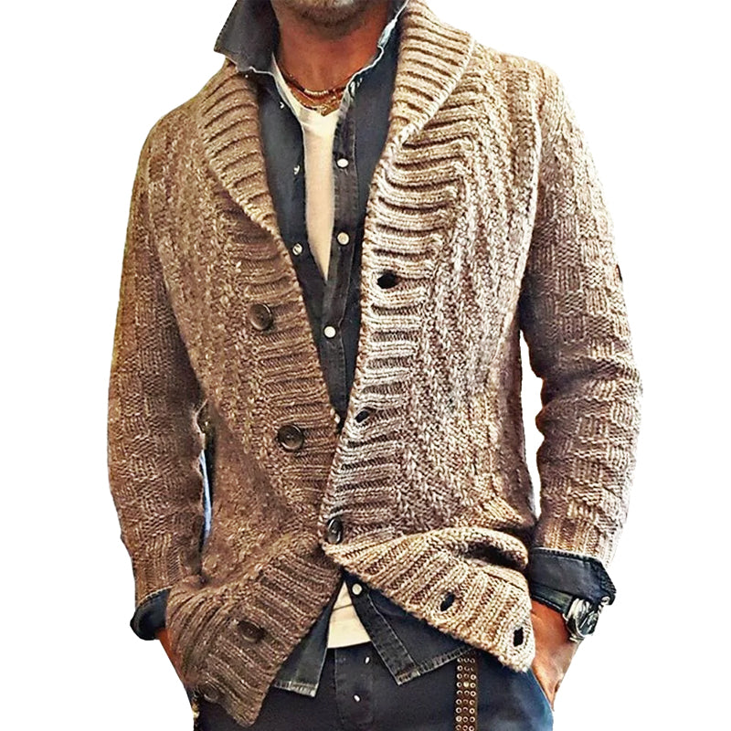 Herren StrickjackeVintage-Stil Feinstrick Cardigan Braun - Norvielle