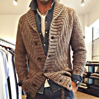 Herren StrickjackeVintage-Stil Feinstrick Cardigan