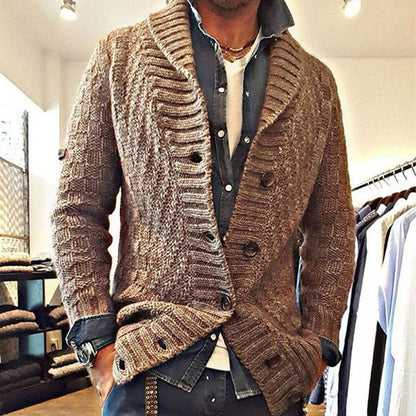Herren StrickjackeVintage-Stil Feinstrick Cardigan