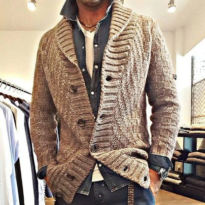 Herren StrickjackeVintage-Stil Feinstrick Cardigan