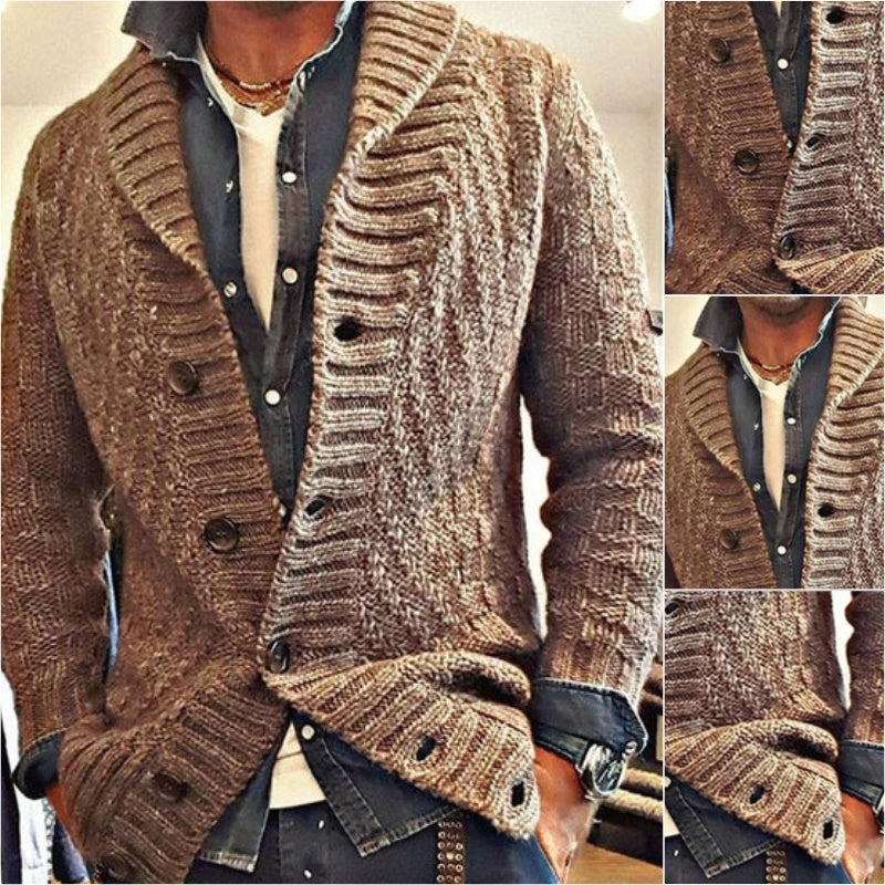 Herren StrickjackeVintage-Stil Feinstrick Cardigan