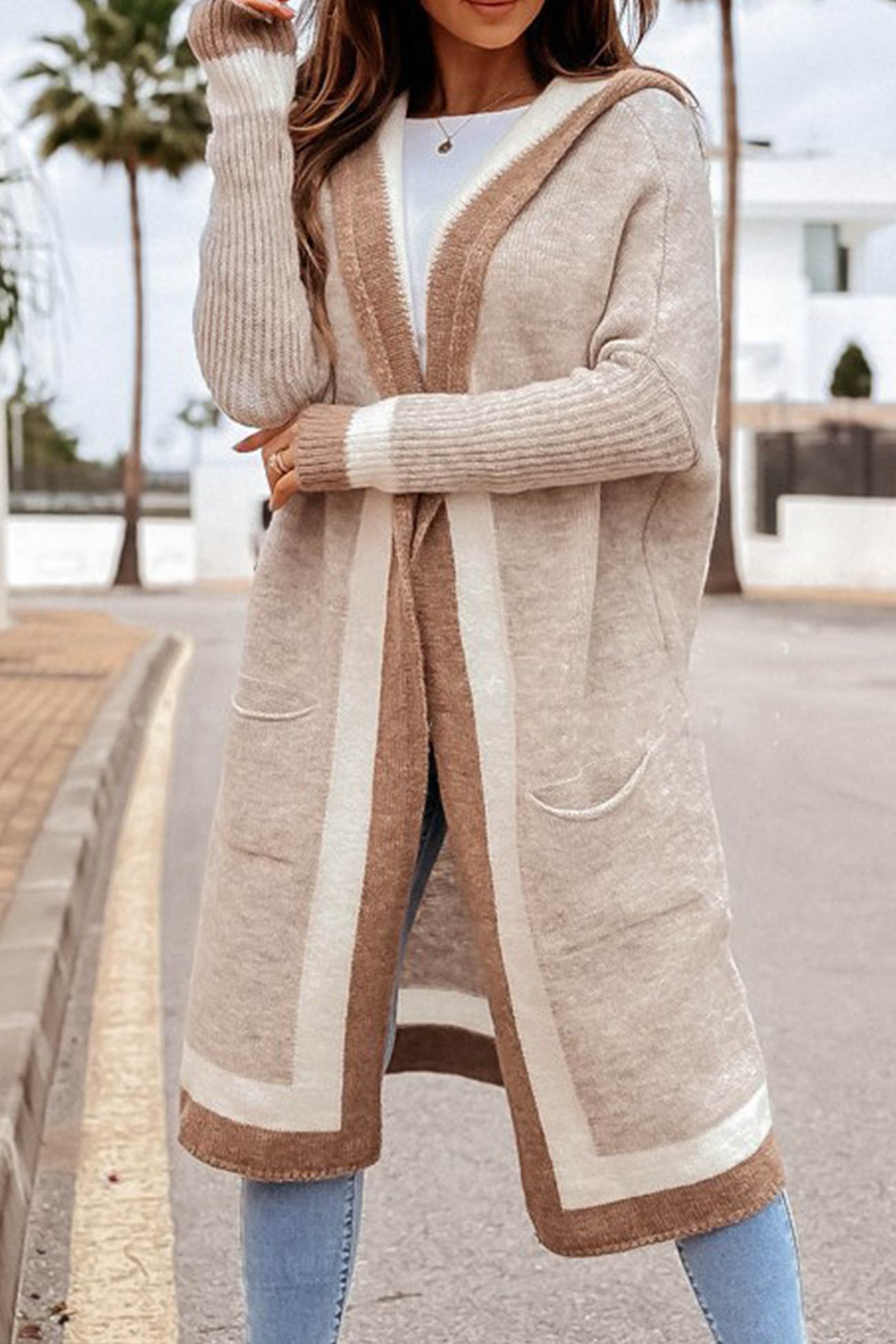 Norvielle Damen Langer Cardigan