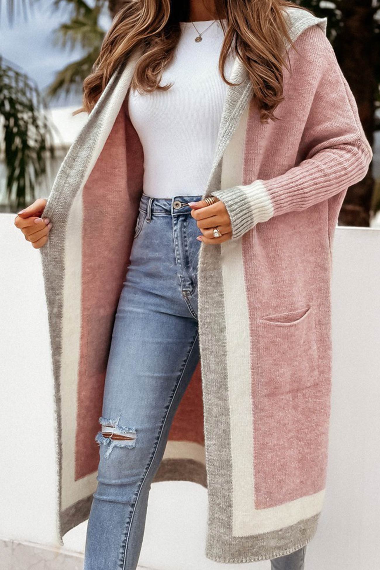 Norvielle Damen Langer Cardigan