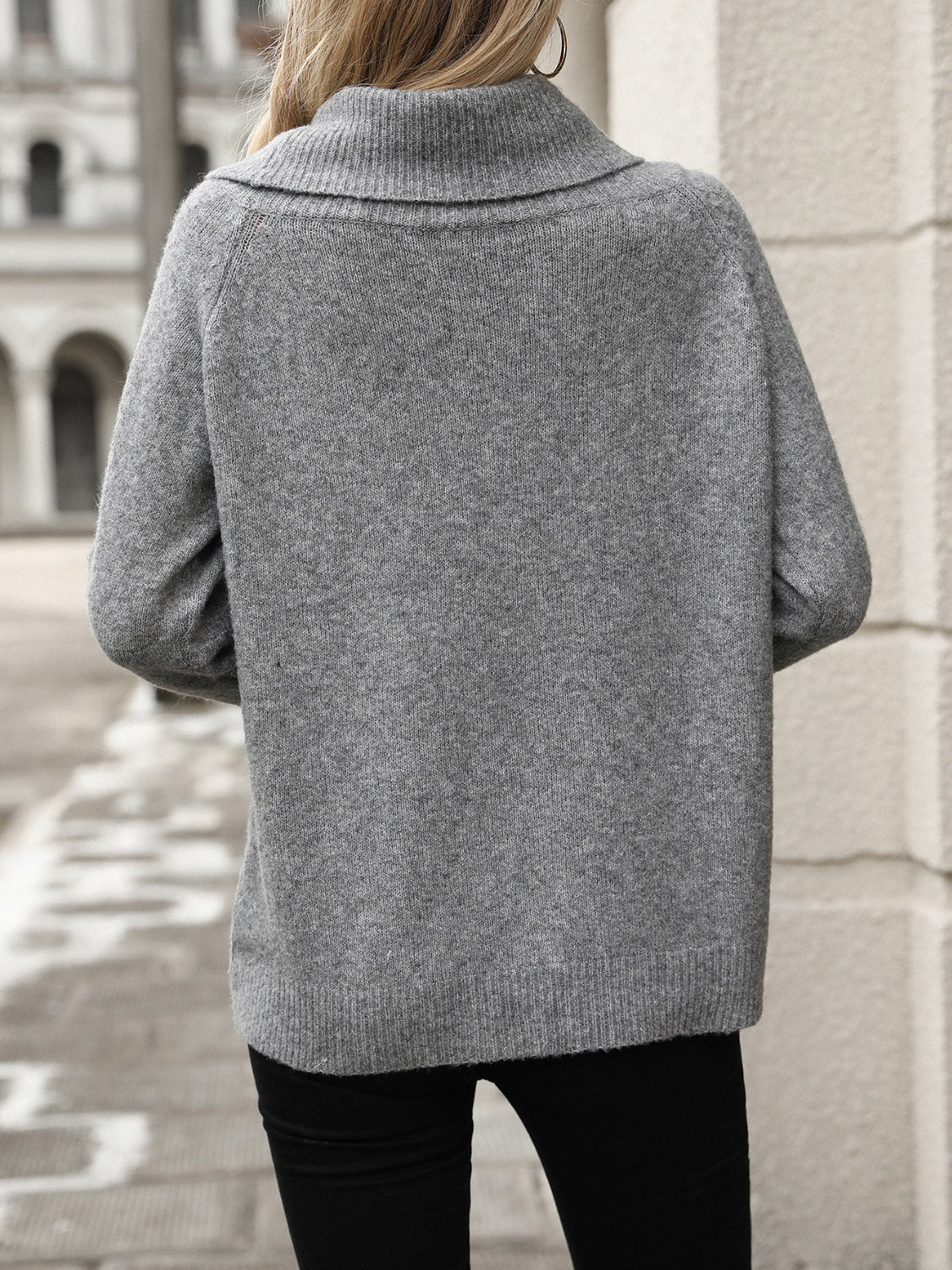 Damen Umwandelbarer Strickpullover Lockere Passform - Norvielle