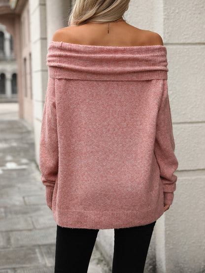 Damen Umwandelbarer Strickpullover Lockere Passform