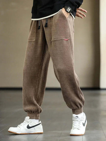 Cord-Jogginghose | Locker sitzend | Kordelzug | Jogginghose | Herrenhose-Khaki-M-Chaps Herrenmode