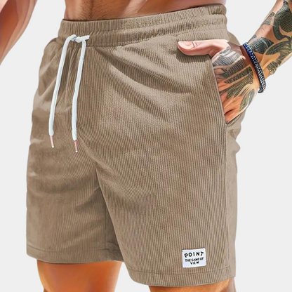 Cord-Shorts | Elastische Taille | Freizeit | Cord-Shorts | Herren-Shorts-Khaki-S-Chaps Herrenmode
