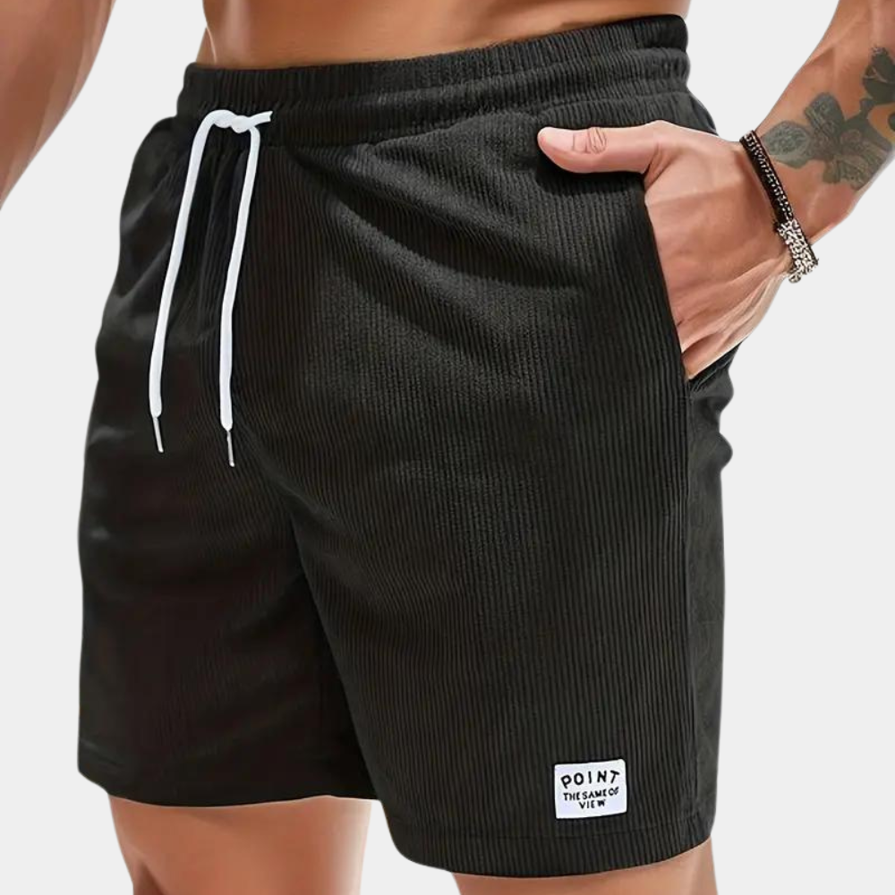 Herren Cord-Shorts Elastische Taille Beige - Norvielle