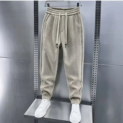 Herren Cordhose Elastischer Bund Locker Passform Weite Beine - Norvielle