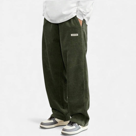 Herren Cordhosen Lässig Lockere Passform Beige - Norvielle