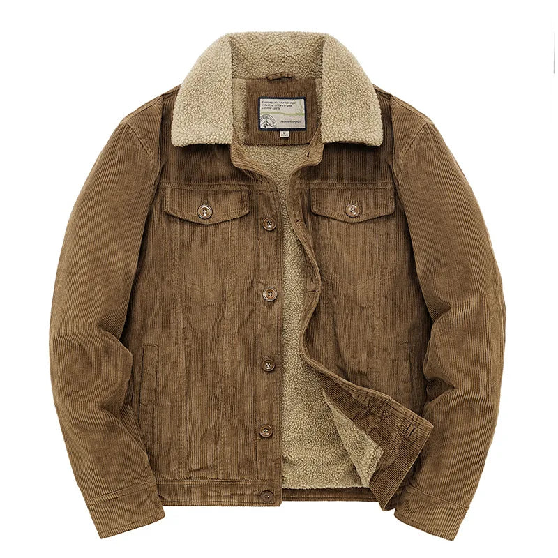 Herren Winterjacke Sherpa Fleecefutter Cord - Norvielle