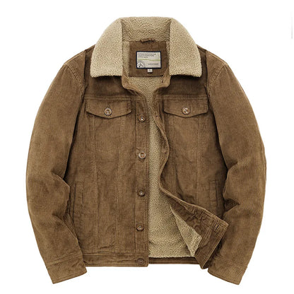 Herren Winterjacke Sherpa Fleecefutter Cord - Norvielle